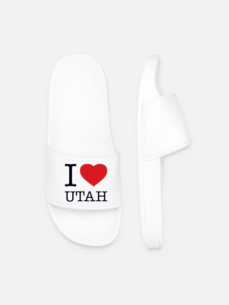 I LOVE UTAH - Men’s Pool Sliders - white