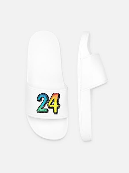 24 Number symbol - Men’s Pool Sliders - white