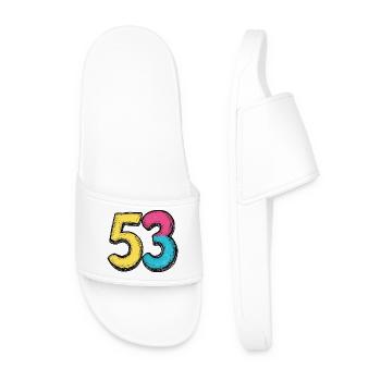 53 Symbole numérique - Claquettes Homme - blanc - Devant