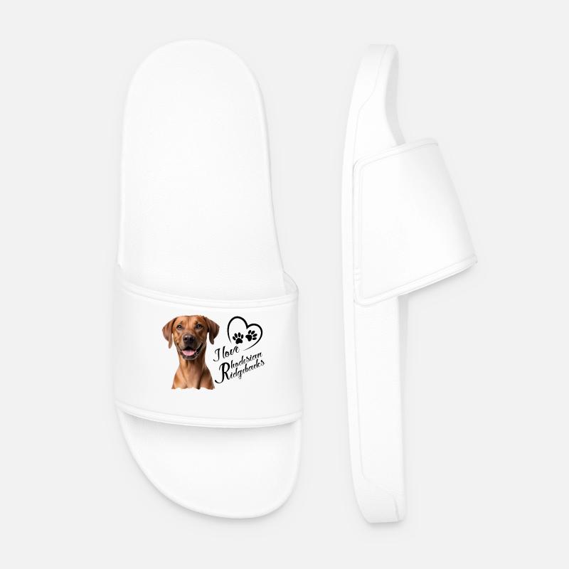 Ich liebe Rhodesian Ridgebacks - Männer Badelatschen - Weiß
