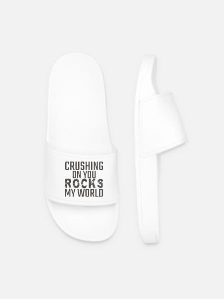 Geology Crushing on you Geologist - Men’s Pool Sliders - white