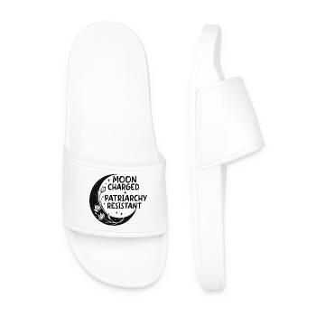 Moon charged, patriarchy resistant - Men’s Pool Sliders - white - Front