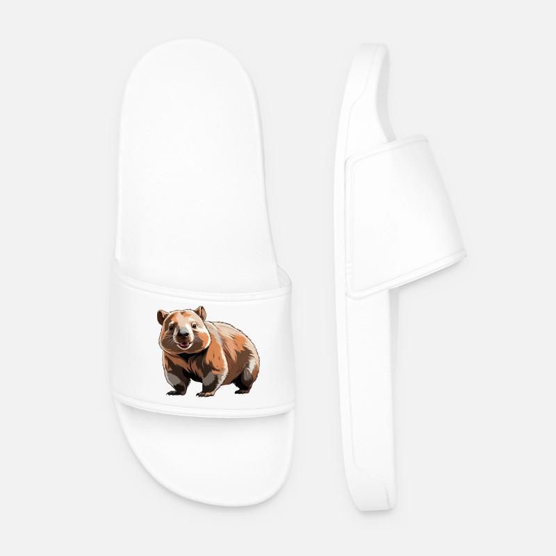 Wombat - Cute Animal Design - Männer Badelatschen - Weiß