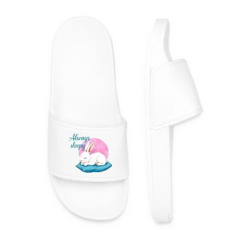 Cute Rabbit is always sleepy 1 - Men’s Pool Sliders - white - Front