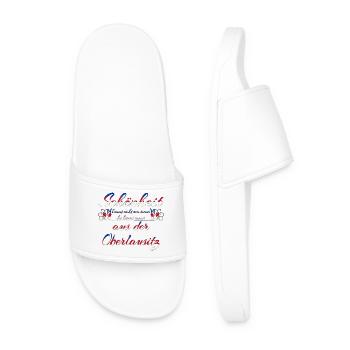 Beauty from Upper Lusatia Flag blue red white - Men’s Pool Sliders - white - Front