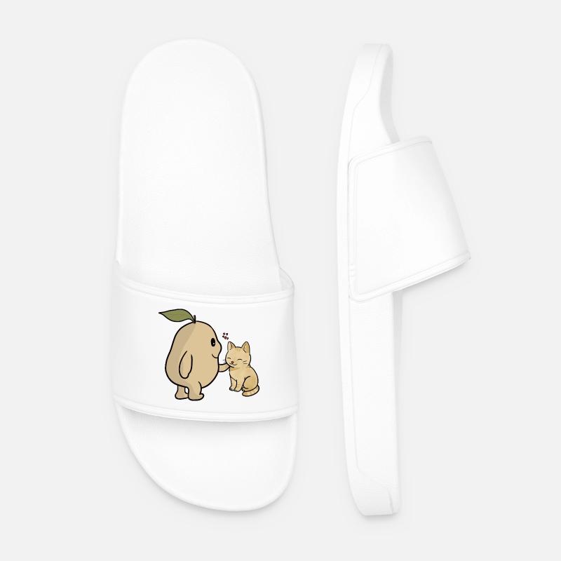 Tama und Katze - Männer Badelatschen - Weiß