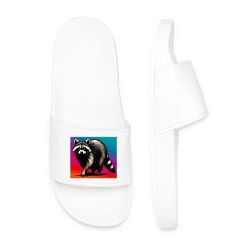 Raccoon - Men’s Pool Sliders - white - Front