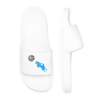 Sport Motorcycle Design with Basketball - Men’s Pool Sliders - white - Front