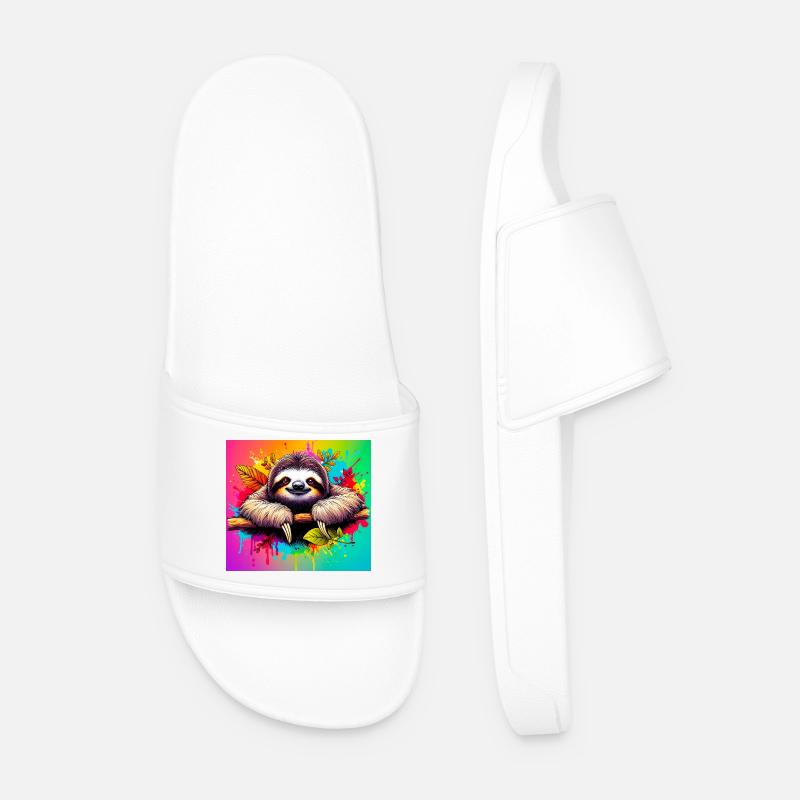 sloth - Men’s Pool Sliders - white