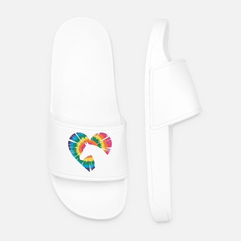 Tie Dye Pferd - Männer Badelatschen - Weiß