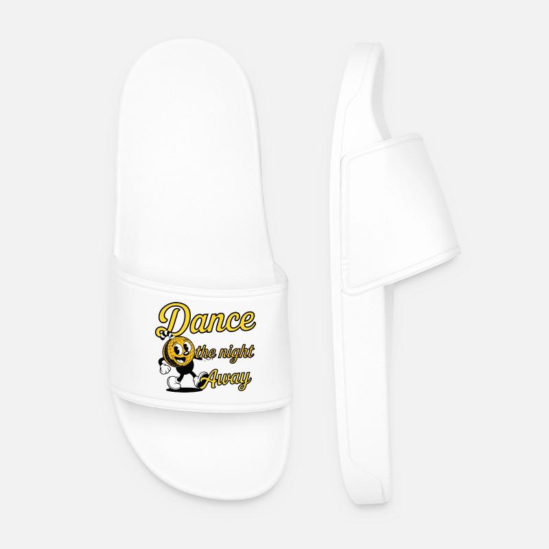 Danse Nuit Disco Dessin animé Design - Claquettes Homme - blanc