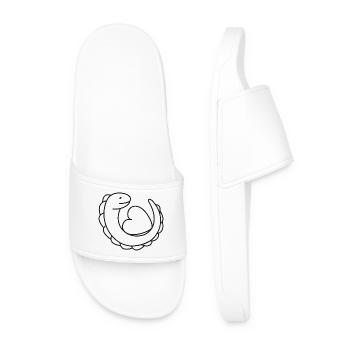 Lézard avec cœur – Gecko, amour et symbole de protection - Claquettes Homme - blanc - Devant