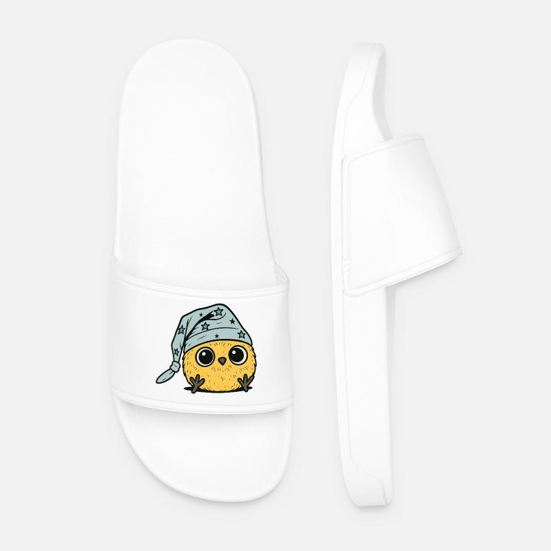 Küken Sternenkappe Kawaii Design - Männer Badelatschen - Weiß