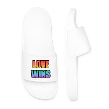 Love Wins Rainbow Gradient - Men’s Pool Sliders - white - Front