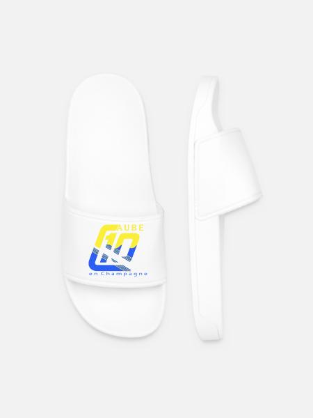 Logo 10 Aube - Claquettes Homme - blanc