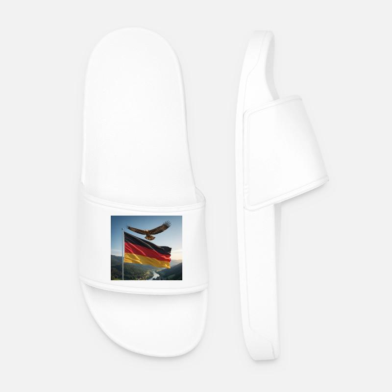 Eagle above the German flag - Men’s Pool Sliders - white