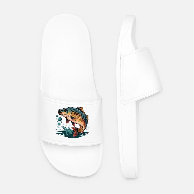 Springender Karpfen  - Männer Badelatschen - Weiß