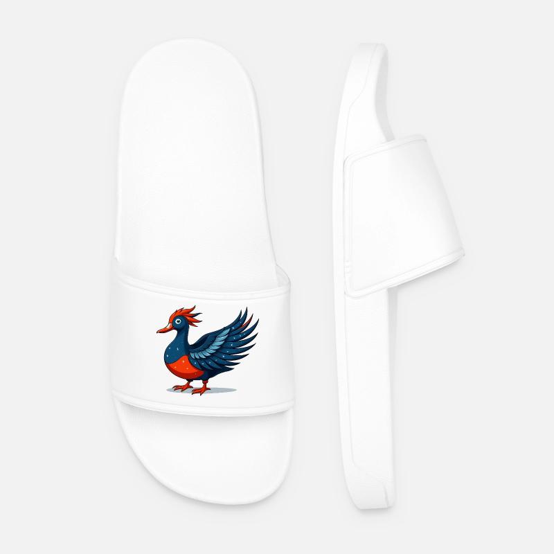 Winged blue star eagle - Men’s Pool Sliders - white
