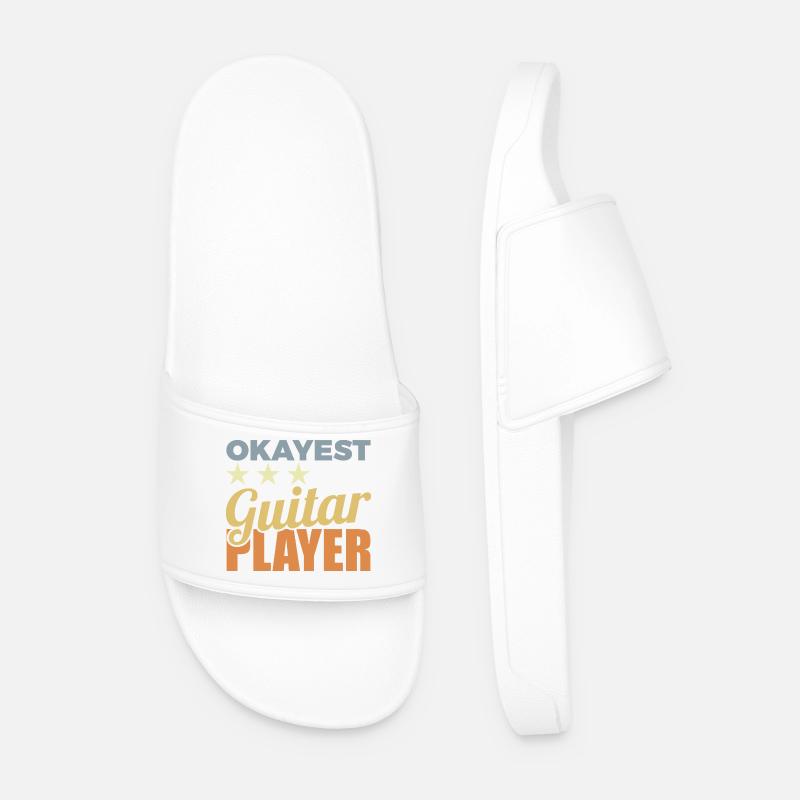 Average Guitar Player - Men’s Pool Sliders - white