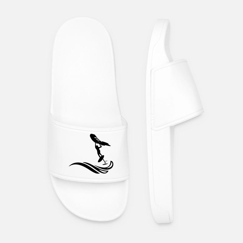 Wingfoiler on wave - Men’s Pool Sliders - white