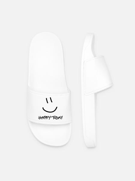 Happy Today - Men’s Pool Sliders - white