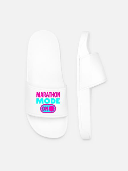 Mode marathon activé – Courir avec passion - Claquettes Homme - blanc