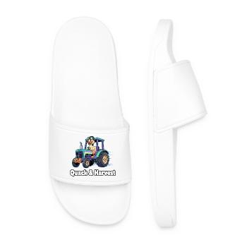 Quack & Harvest Tractor Driver - Men’s Pool Sliders - white - Front