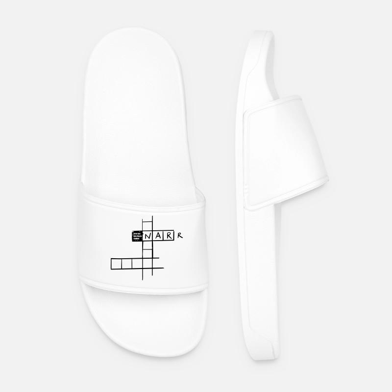 Lunatic with 3 letters - Men’s Pool Sliders - white