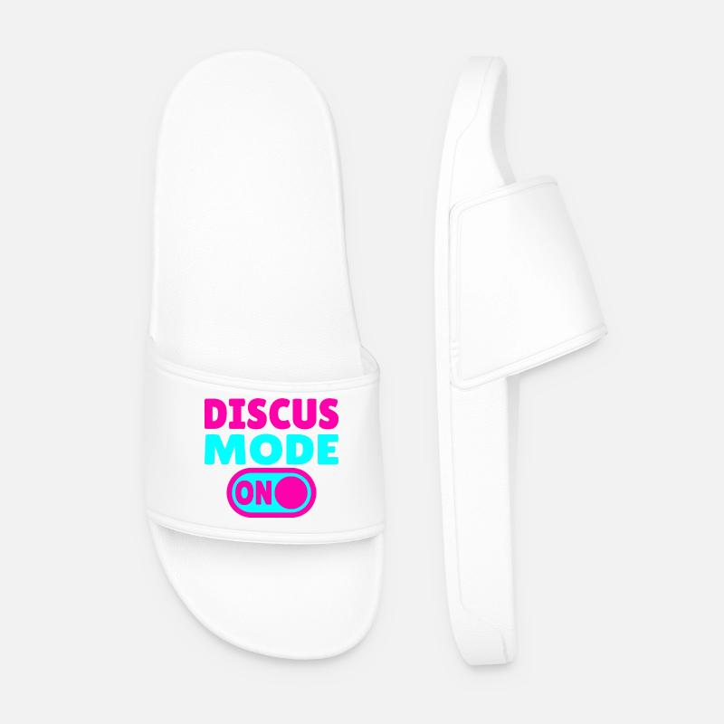 Discus Mode ON - Discus Thrower - Men’s Pool Sliders - white