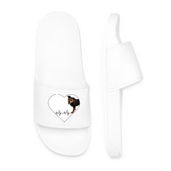 Heartbeat Dog: Love with a pulse - Men’s Pool Sliders - white - Front
