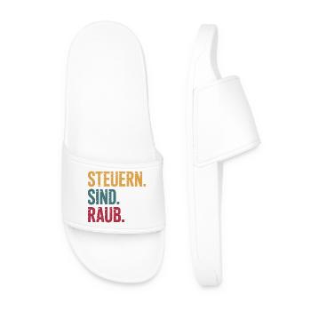 Taxes Are Robbery - Funny Tax Meme - Men’s Pool Sliders - white - Front