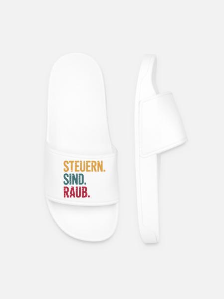Steuern sind Raub - Funny Steuer Meme - Männer Badelatschen - Weiß