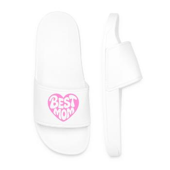 Meilleur design de cœur de maman - Claquettes Homme - blanc - Devant