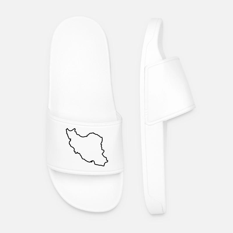 Iran Map Silhouette Persien - Männer Badelatschen - Weiß