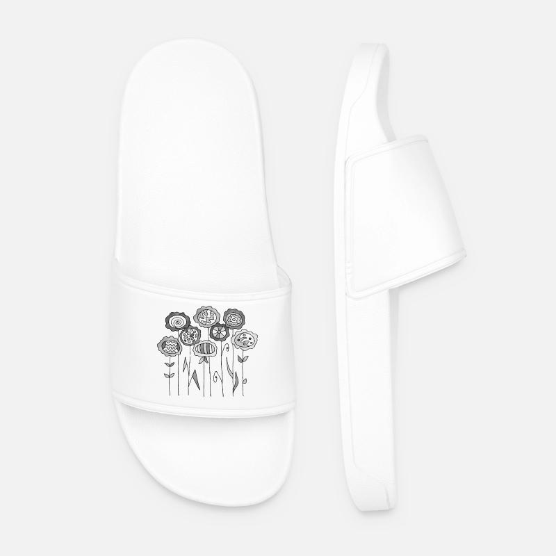 Blumen - Männer Badelatschen - Weiß