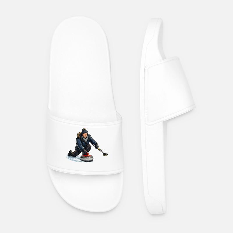 Curlingheld im Eiswind - Men’s Pool Sliders - white