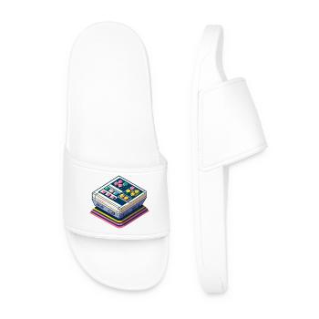 Retro Game Console Pixel Art - Men’s Pool Sliders - white - Front