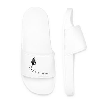 But why? Penguin Meme Footprints Doodle Doodle - Men’s Pool Sliders - white - Front