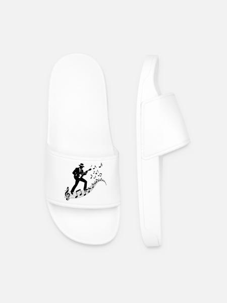 Blues Musician - Men’s Pool Sliders - white