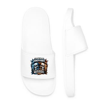 Not unmotivated - selectively motivated with sculls - Men’s Pool Sliders - white - Front