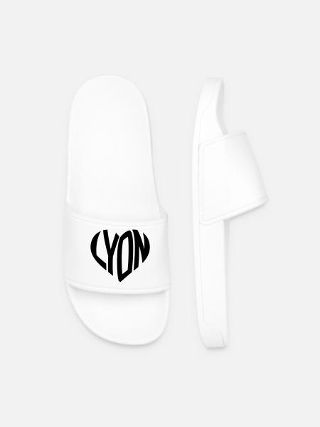 Lyon Heart - Men’s Pool Sliders - white