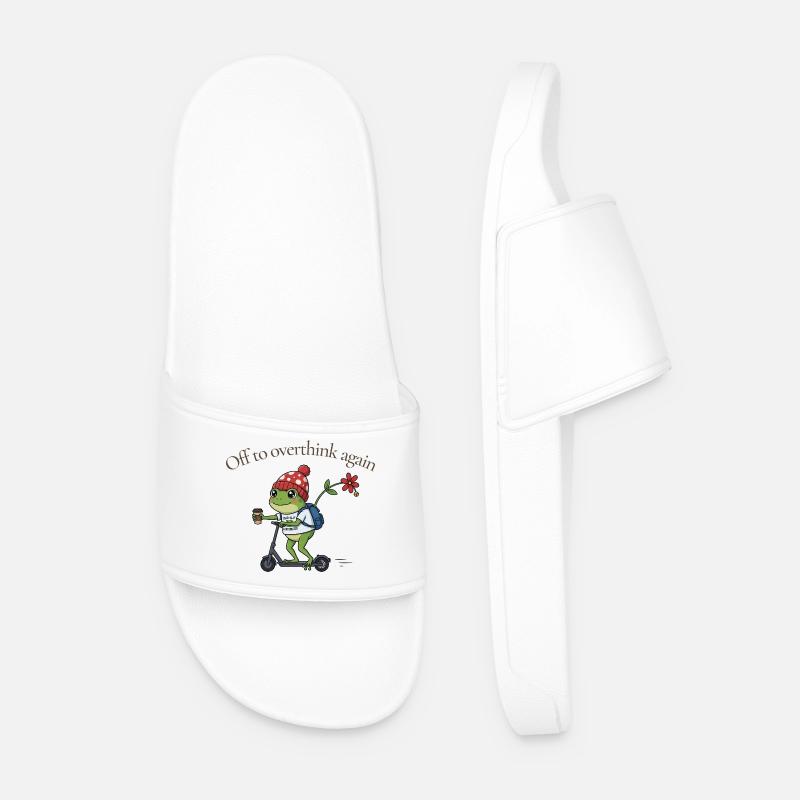 Toad-ally caffeinated frog - Men’s Pool Sliders - white