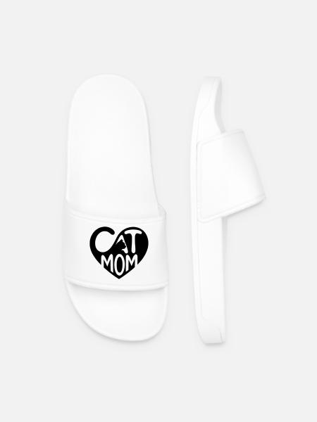 Maman Chat, Cœur de Maman Chat - Claquettes Homme - blanc
