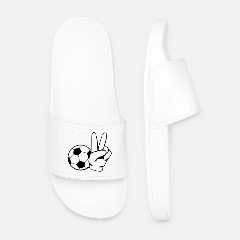 Soccer Peace - Männer Badelatschen - Weiß