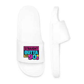 Straight Outta The 90s Neon - Männer Badelatschen - Weiß - Vorne