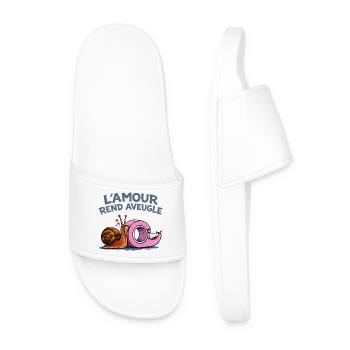L’amour rend aveugle – humour escargot scotch - Claquettes Homme - blanc - Devant