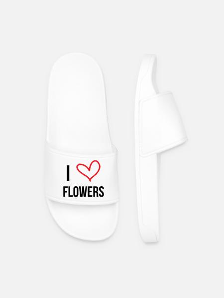 I love flowers, passion, nature and flowers - Men’s Pool Sliders - white