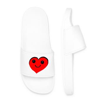 Cœur de dessin animé Sourire en Cœur Rouge - Claquettes Homme - blanc - Devant
