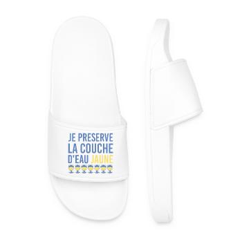 Je préserve la couche d’eau jaune humour apéro - Claquettes Homme - blanc - Devant
