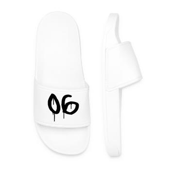 Number 06 Urban Graffiti Style - Men’s Pool Sliders - white - Front